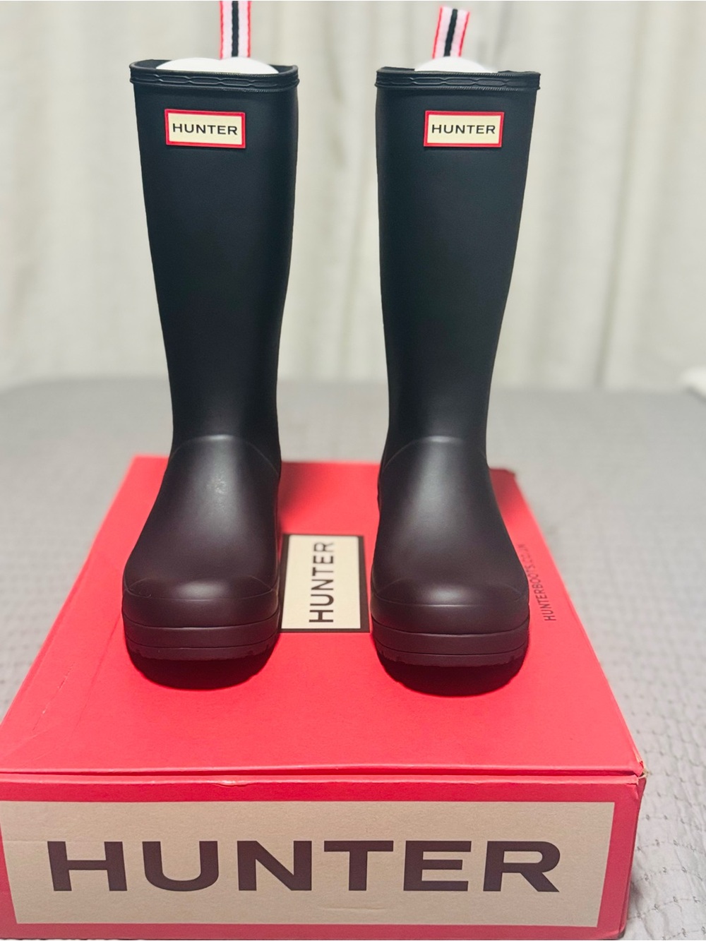 Hunter Play Tall Rain Boot Women’s Size 7 Black Matte Waterproof NWT